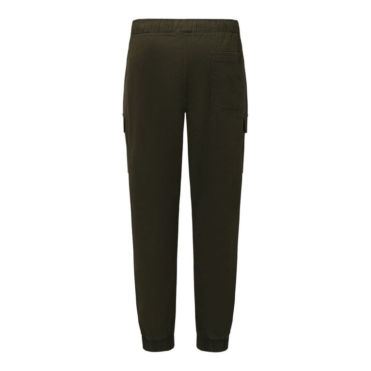 H&H Men's Elastic Waist Cargo Joggers, Green Dark, hi-res