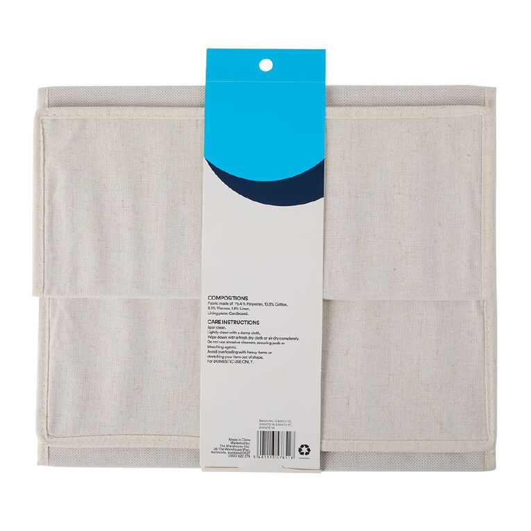 Living & Co Linen Look Bed Box Large Cream, , hi-res