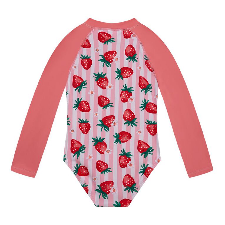 Young Original Long Sleeve Printed Swimsuit, Pink Mid, hi-res