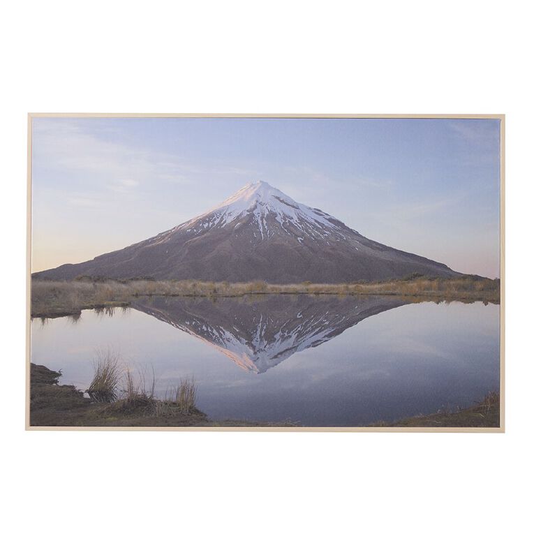 Living & Co Mount Taranaki Framed Canvas 60x90cm 60cm x 90cm, , hi-res