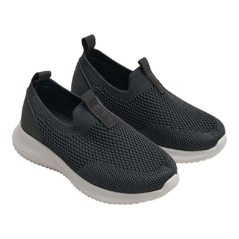 Active Intent Junior Kids' Terry Trainers, Grey Light, hi-res
