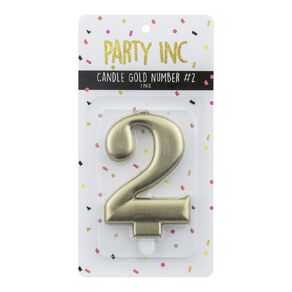 Party Inc Candle Number #2 Gold