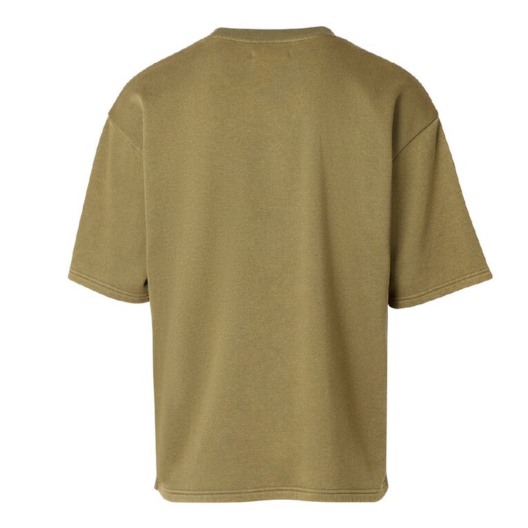 Garage Men's Plain Crew Sweat Tee, Green Dark, hi-res