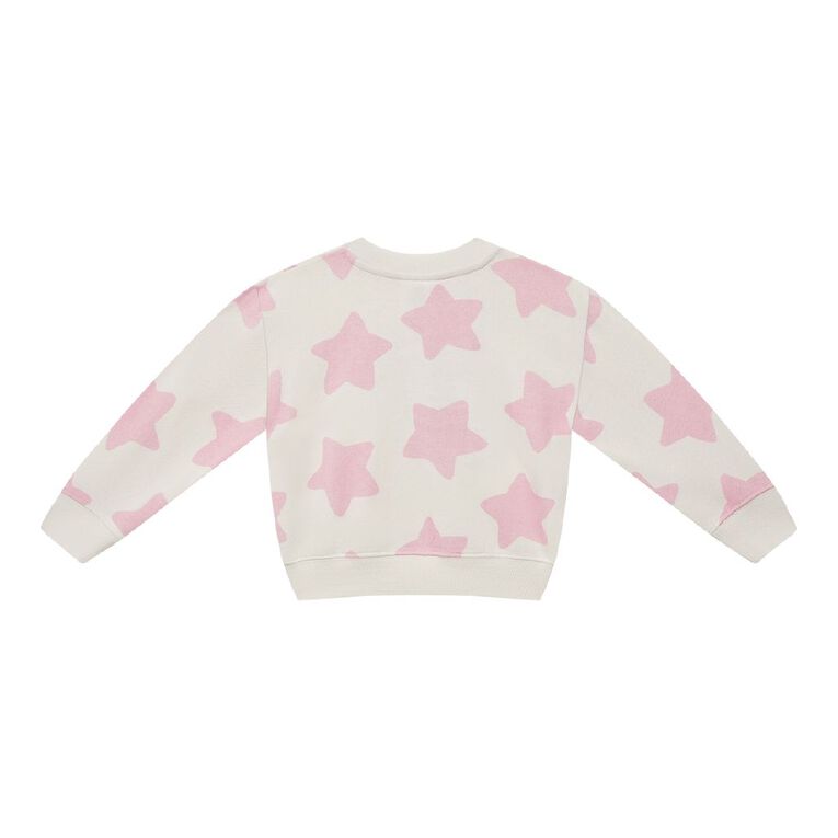 Young Original Toddler Girls' Printed Sweatshirt, Cream, hi-res