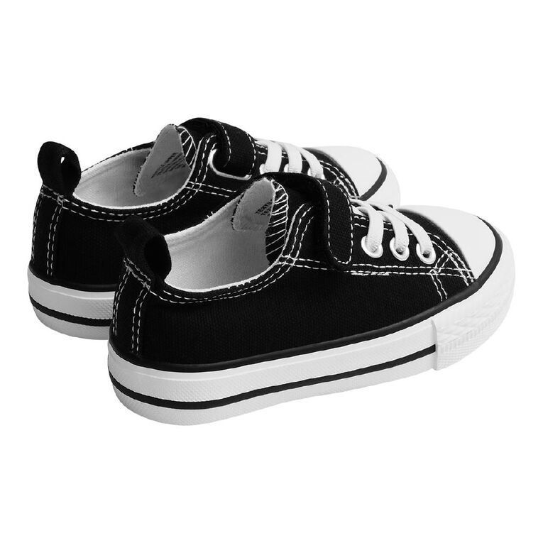 Young Original Junior Kids' Jude Canvas Low Top Sneakers, Black/White, hi-res