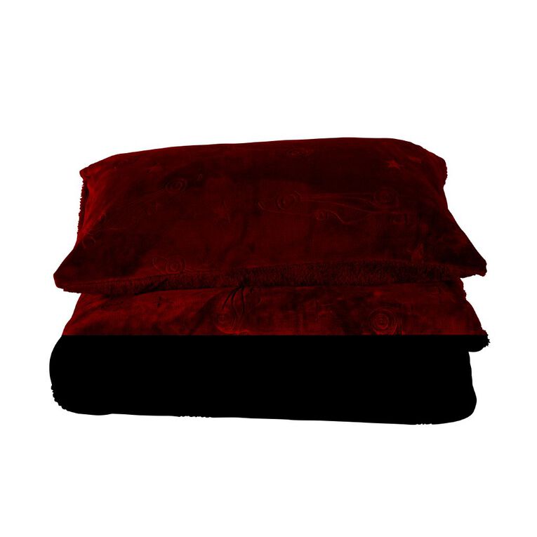 Living & Co Kids Duvet Cover Set Plush Embossed Blue Single, , hi-res