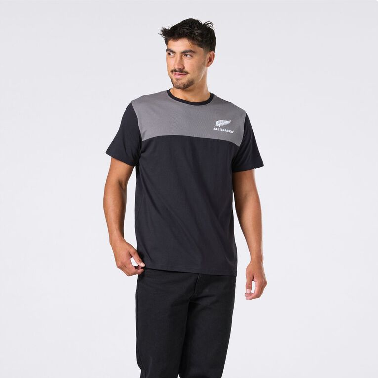 All Blacks Men's Short Sleeve Tee, Black/Grey, hi-res