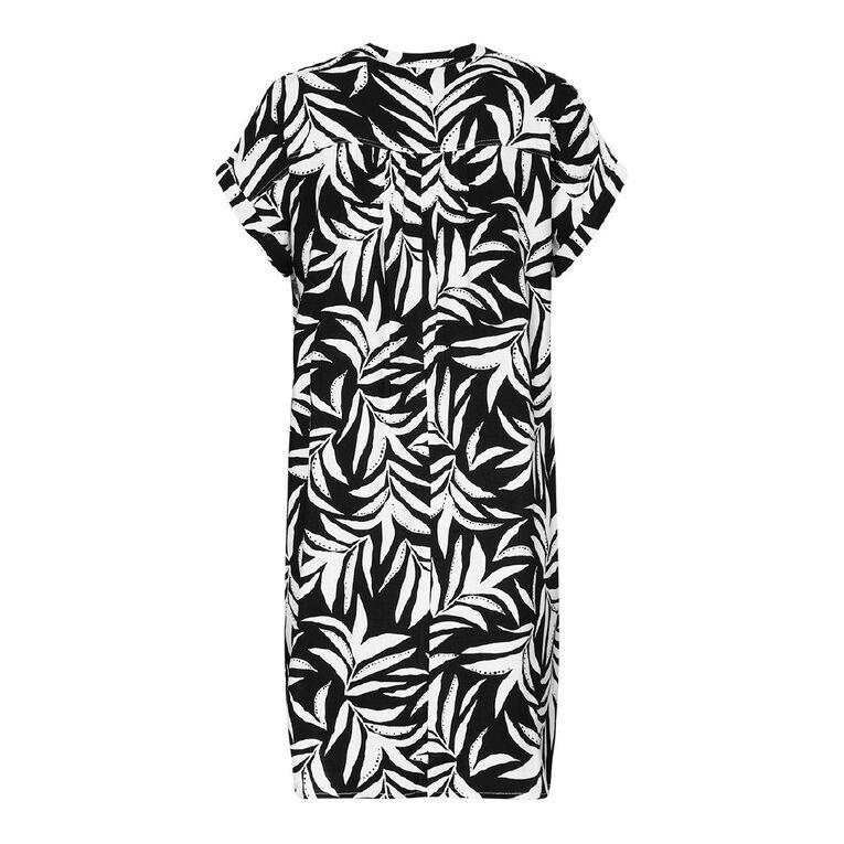 H&H Women's Short Sleeves Pop Over Tunic, Black/White, hi-res