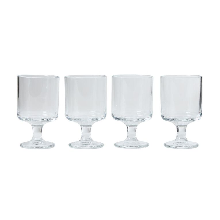 Living & Co Wine Goblet 210ml Clear 4 Pack, , hi-res