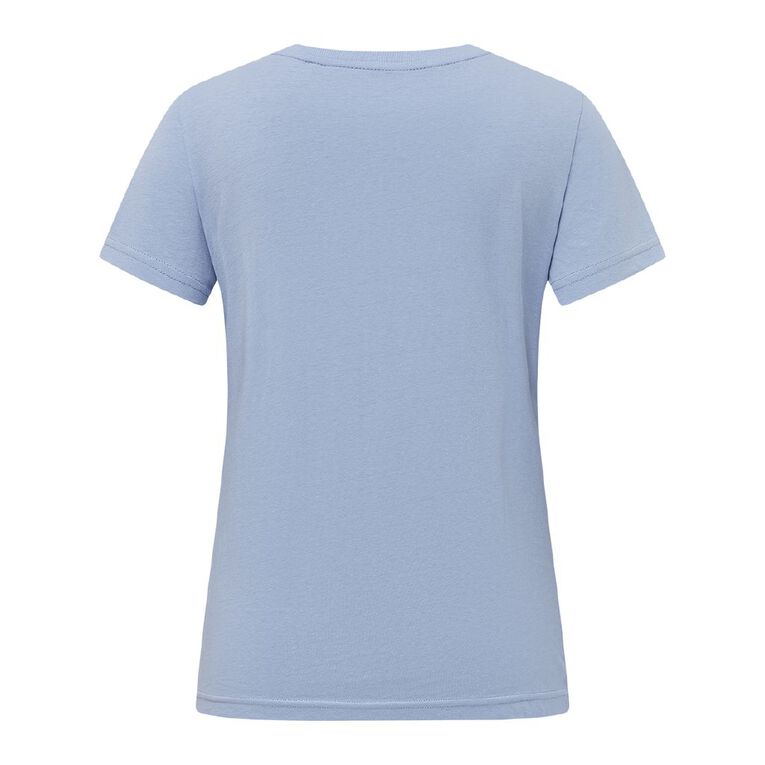 H&H Women's Short Sleeve V-Neck Tee, Blue Light, hi-res