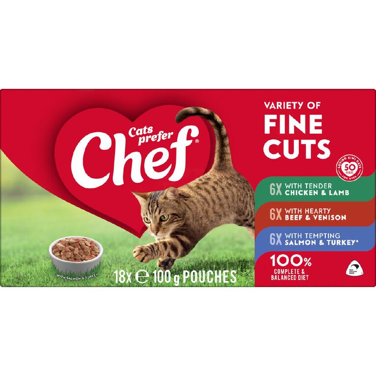 Chef Variety Lovers Loaf Pouches Cat Food 18 x 100g, , hi-res