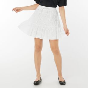 H&H Women's Broidery Tiered Mini Skirt