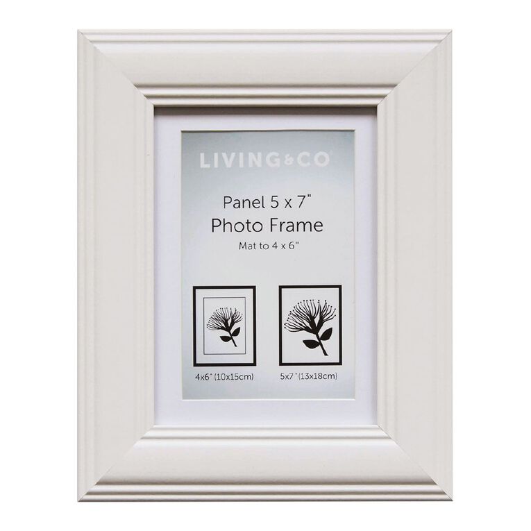 Living & Co Panel Frame White 5in x 7in, White, hi-res