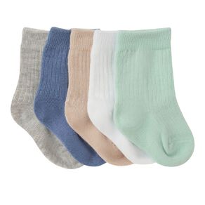 H&H Infants' Rib Crew Socks 5 Pack