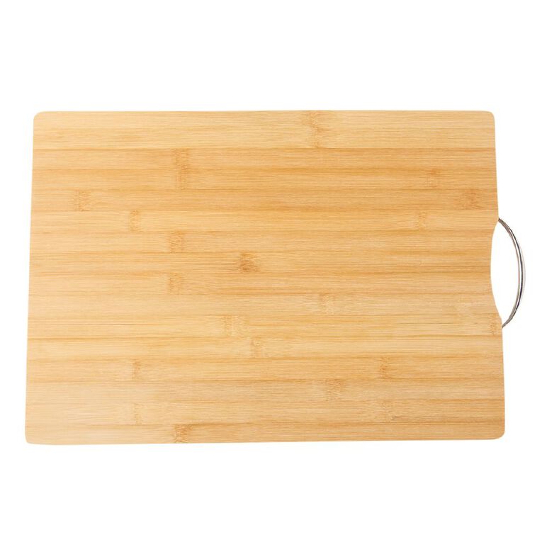 Living & Co Bamboo Chopping Board with Handle Natural 45cm, , hi-res