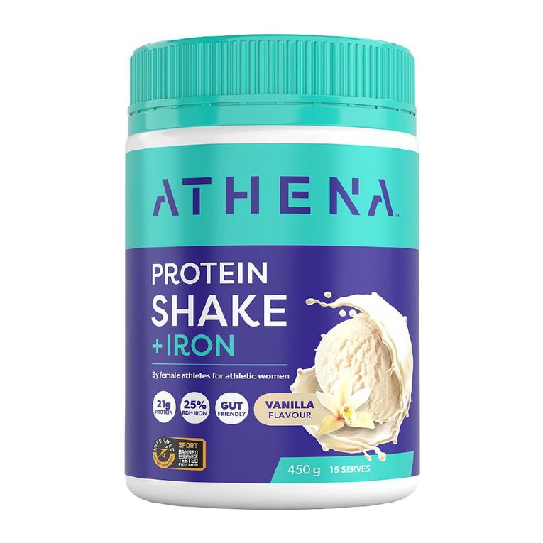 Athena Protein Shake Iron Vanilla 450g, , hi-res