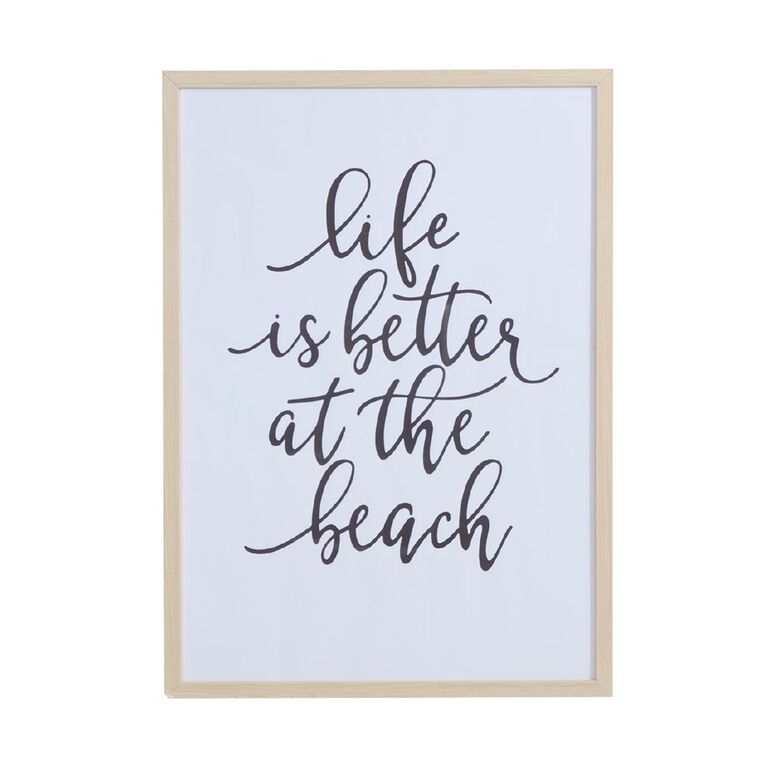 Living & Co Better At The Beach Framed Print 50cm x 70cm, , hi-res