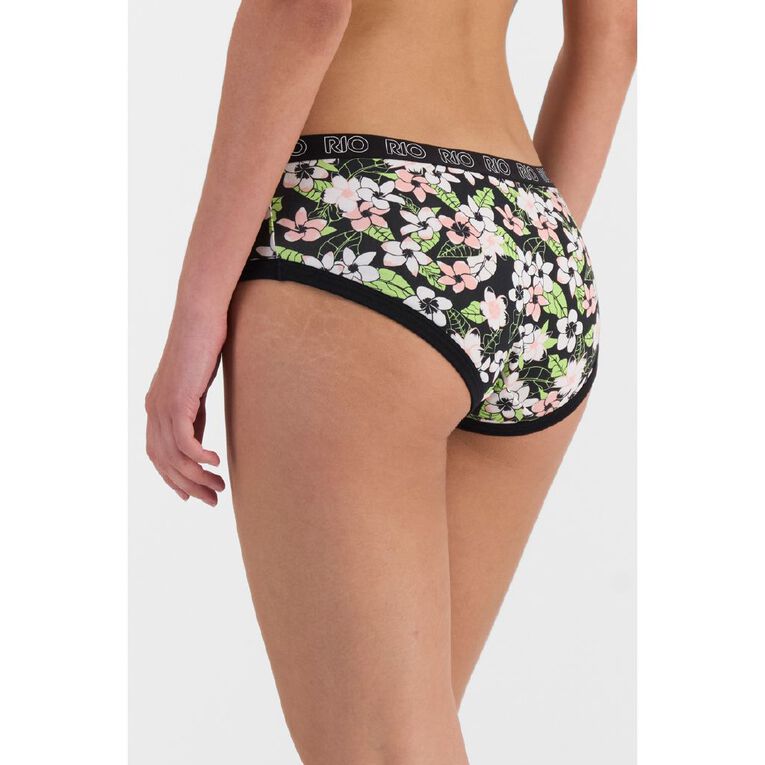 Rio Women's Boyleg Briefs 5 Pack, Black/Pink, hi-res