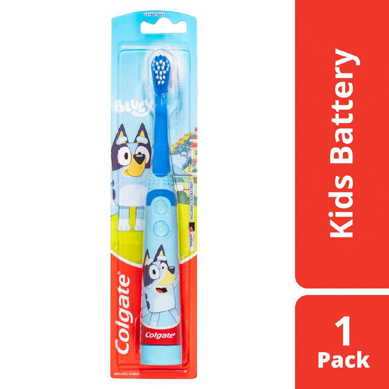 Colgate Kids' Junior Bluey Battery Powered Electric Toothbrush 1 Pack, , hi-res