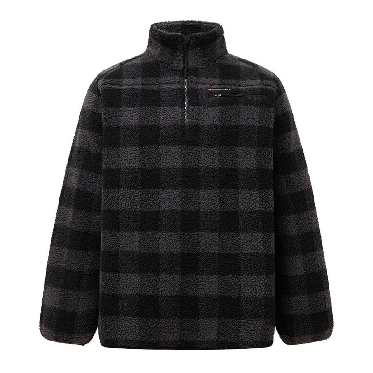 Back Country Men's 1/4 Zip Printed Sherpa, Grey Dark, hi-res