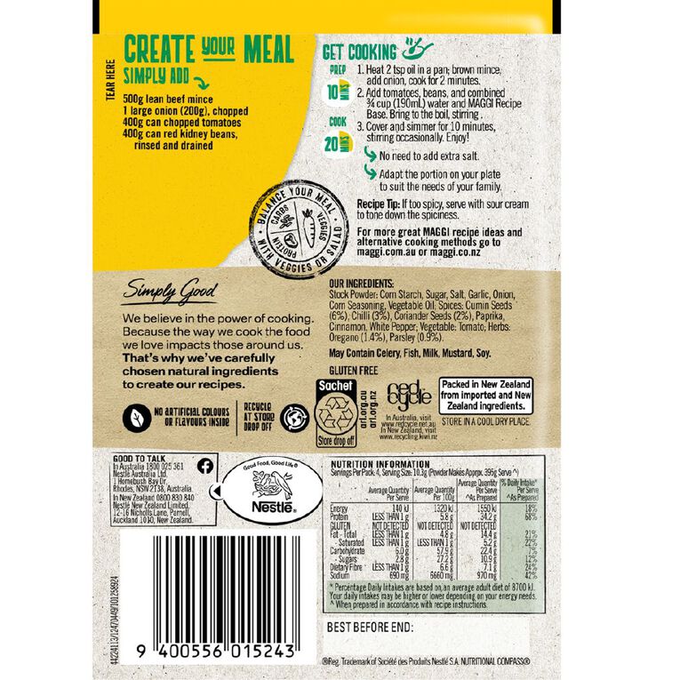 Maggi Chilli Con Carne 41g, , hi-res