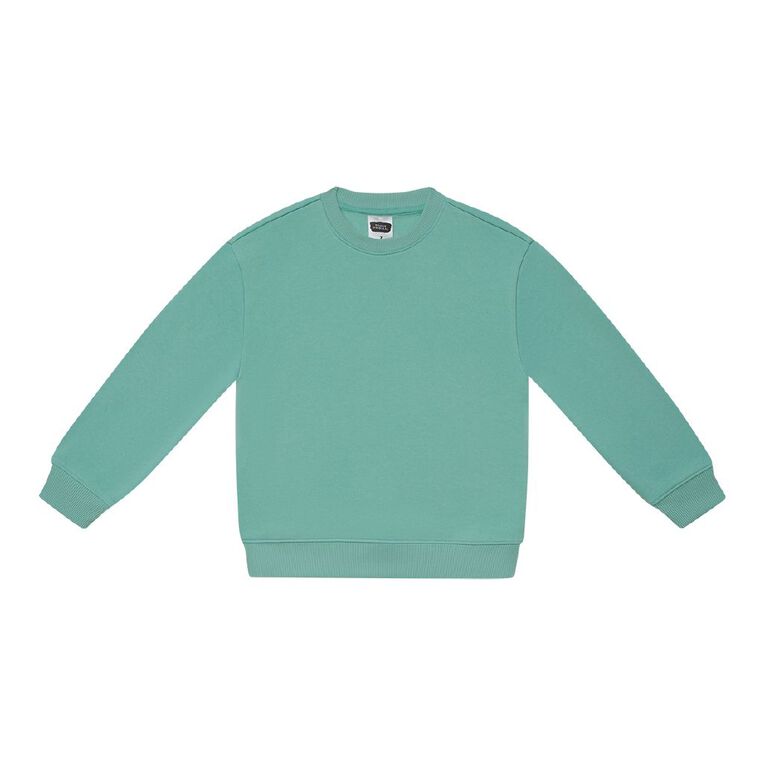 Young Original Kids' Plain Crew Sweat, Green Light, hi-res