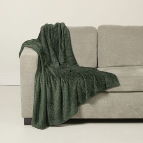 Living & Co Throw Honeycomb Green Dark 127cm x 152cm