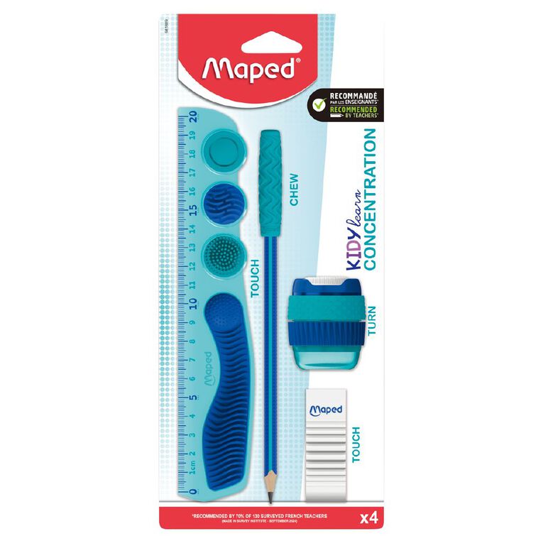 Maped Kidy Learn Concentration Stationery Set Blue, , hi-res