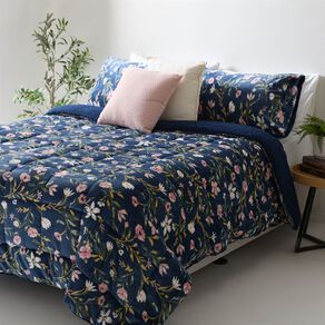 Living & Co 3 Piece Comforter Set Fleur Multi-Coloured Queen