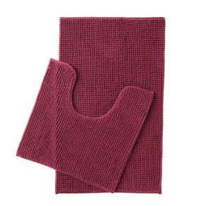 Living & Co Bath Mat Set Popcorn 2 Piece Plum 45cm x 75cm