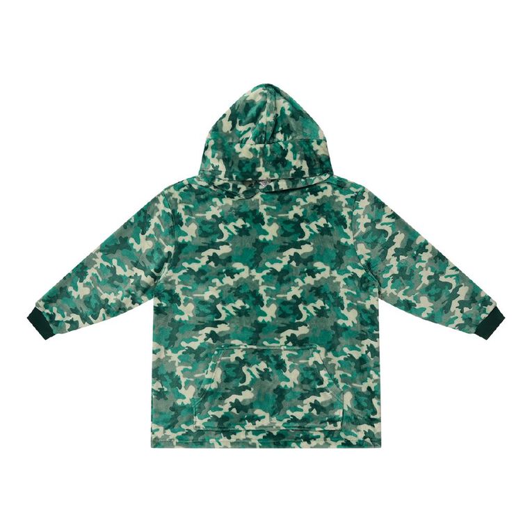 H&H Boys' Coral Fleece Hoodie, Green Dark CAMO, hi-res