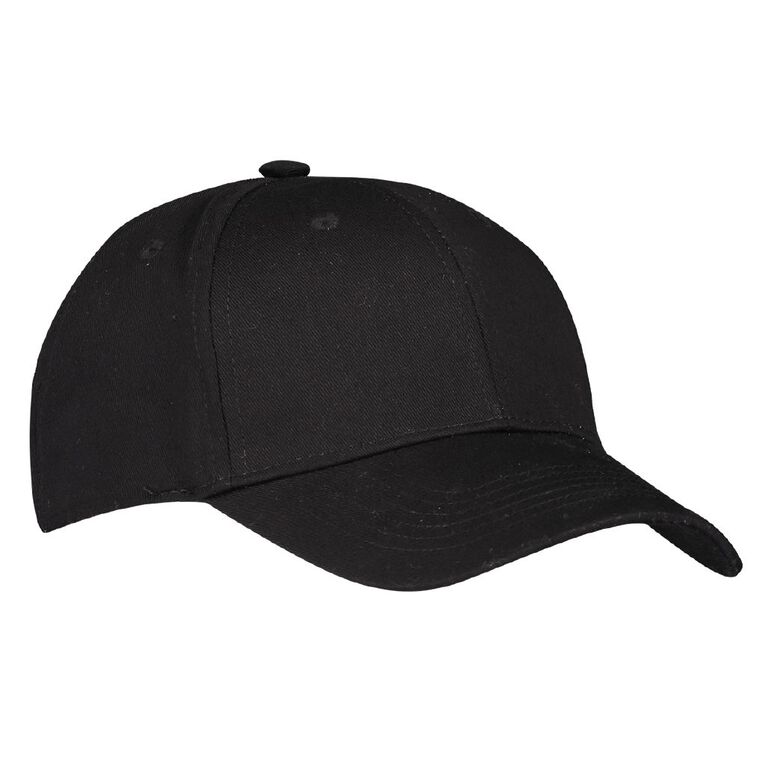 H&H Men's Twill Curved Peak Cap, Black, hi-res