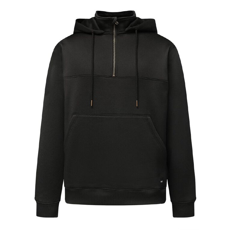 Rivet Adults' Rain Repellent Hoodie, Black, hi-res