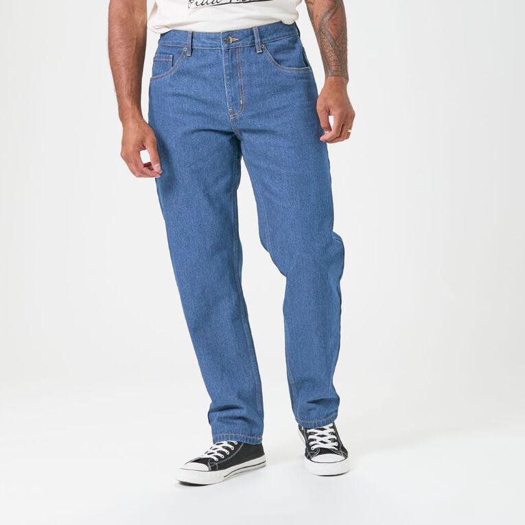 H&H Men's Relaxed Jeans, Denim Mid, hi-res