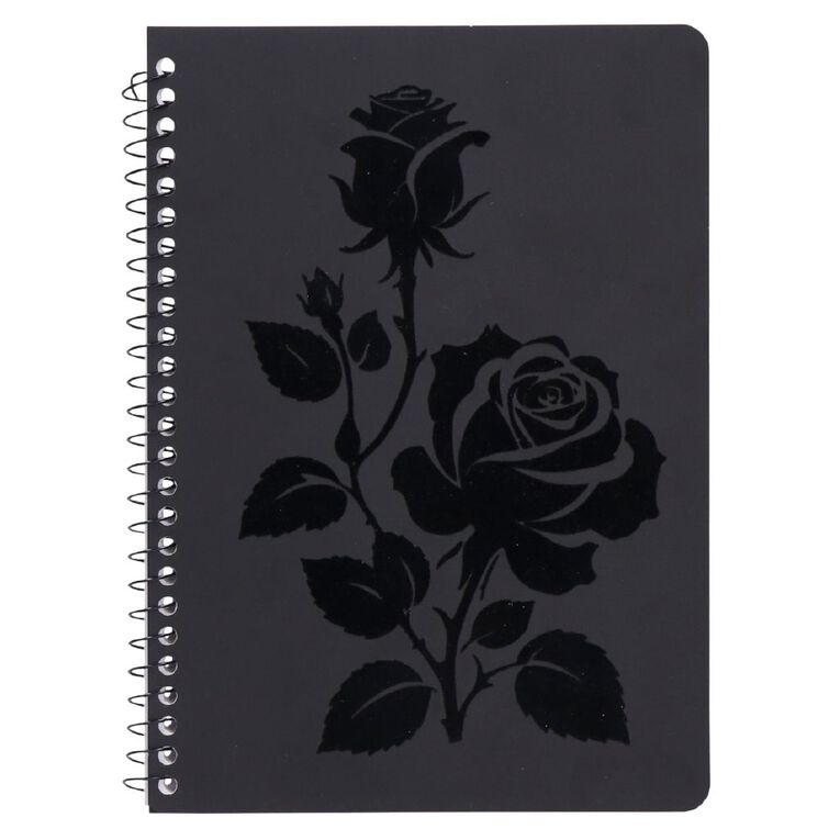 Uniti Stationery Rose A5 Notebook Black, , hi-res