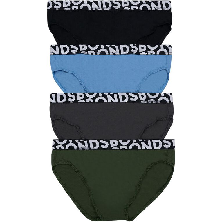 B FOR BONDS Men's Briefs 4 Pack, Black/Grey, hi-res