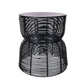 Living & Co Lucia Woven SideTable Black