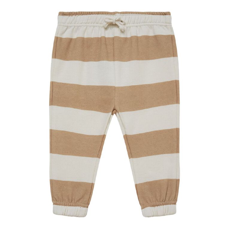 Young Original Babies' Printed Trackpants, Brown Mid STRIPE, hi-res