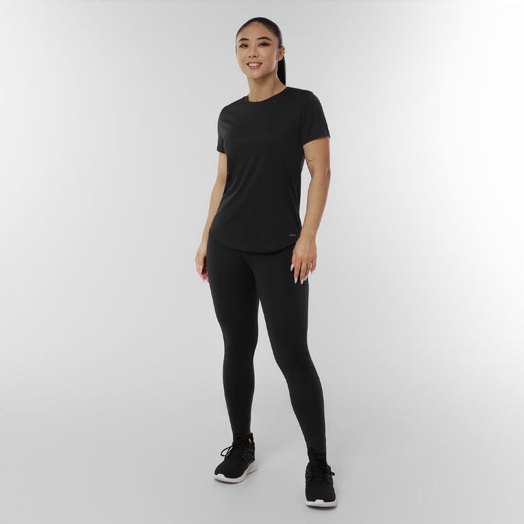 Active Intent Women's Cooldry Crew Neck Tee, Black, hi-res