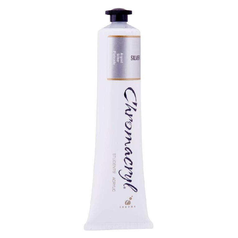 Chromacryl Acrylic Paint Silver 75ml, , hi-res