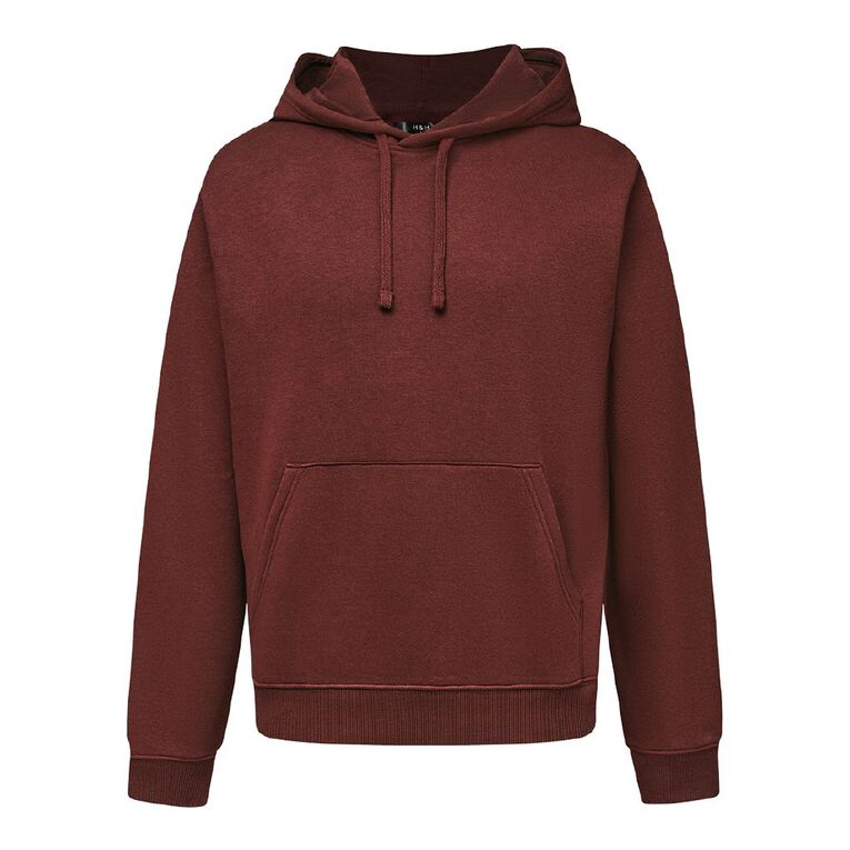 H&H Men's Plain Hoodie Sweatshirt, Brown Dark, hi-res