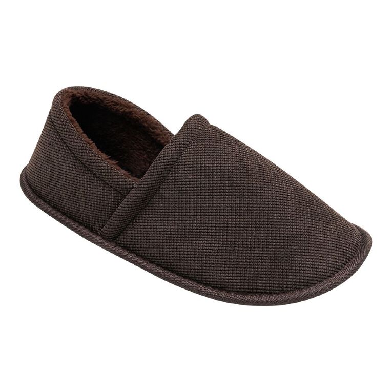 H&H Men's Joel Closed Back Slippers, Brown, hi-res
