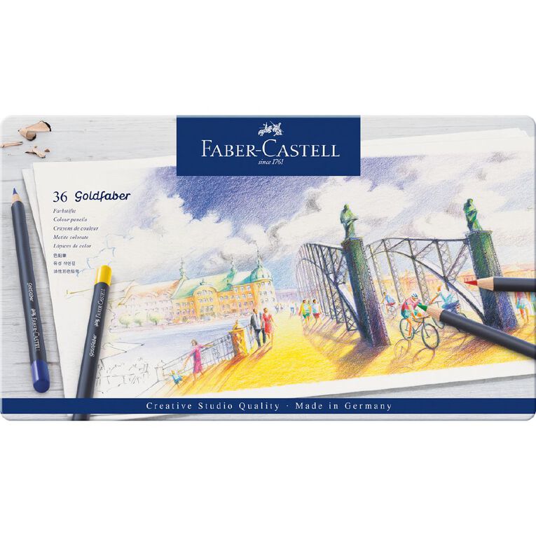 Faber-Castell Goldfaber Colour Pencils Tin of 36, , hi-res