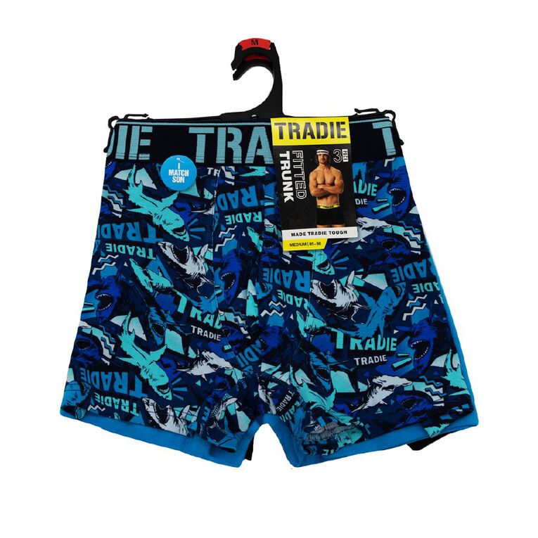 Tradie Men's Trunks 3 Pack, Blue Dark, hi-res