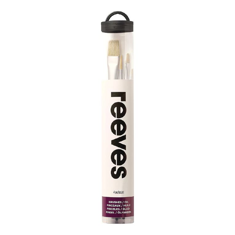 Reeves Oil Short Handle Brush Set of 4, , hi-res