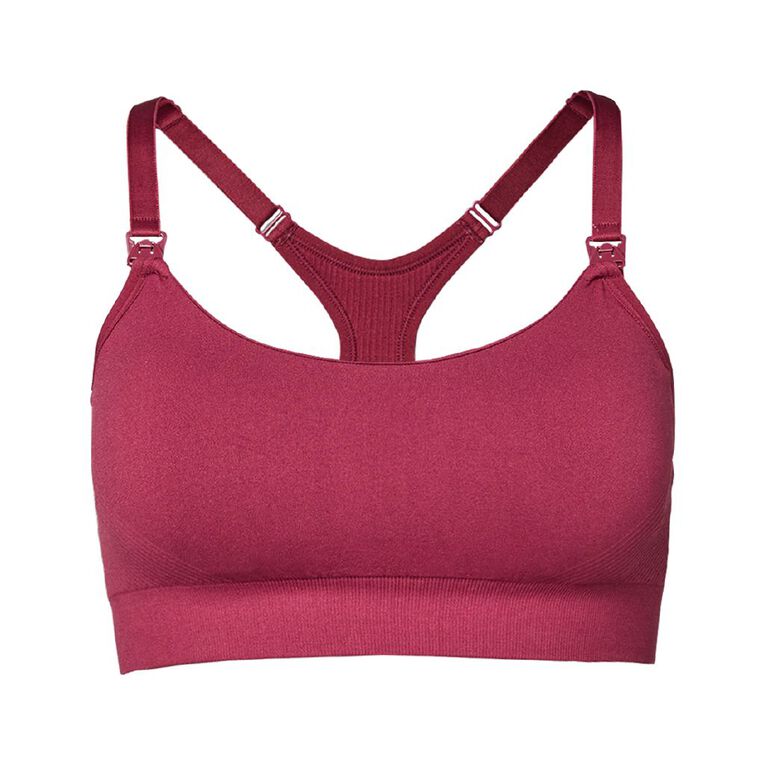 H&H Women's Racer Back Seamfree Maternity Bra, Red Dark, hi-res