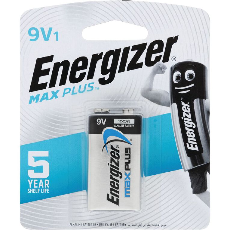 Energizer Max Plus Alkaline Battery 9 Volt 1 Pack, , hi-res