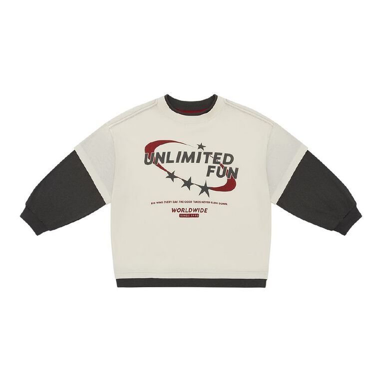 Young Original Double Sleeve Tee, Cream, hi-res