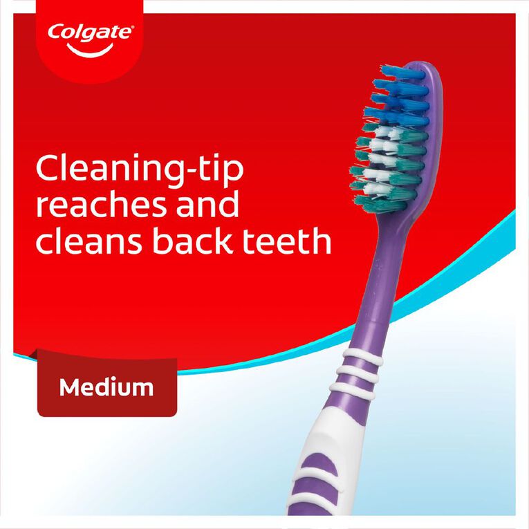 Colgate Extra Clean Value Toothbrush Medium 2 Pack Assorted, , hi-res