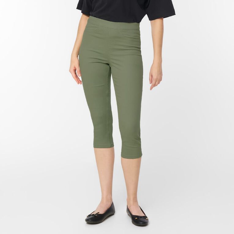 H&H Women's Crop Jeggings, Khaki, hi-res